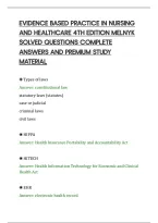 Evidence Based Practice In Nursing And&NewLine;Healthcare Melnyk Practice Questions&NewLine;And Detailed Solutions