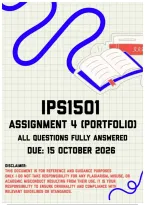 IPS1501 Assignment 4 &lpar;Portfolio&rpar; MEMO &vert; Due 15 October 2026
