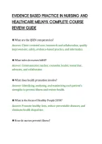 Evidence Based Practice In Nursing And Healthcare Melnyk Complete Course Review Guide
