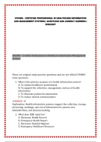 Cphims &ndash; Certified Professional In Healthcare Information And Management Systems &vert; Questions And Correct Answers &vert; 2026&sol;2027&NewLine;&NewLine;