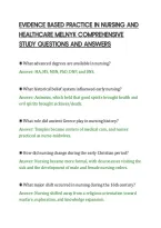 Evidence Based Practice In Nursing And Healthcare Melnyk Comprehensive Study Questions And Answers