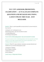 Nyc City Assessor &lpar;Promotion&rpar; &NewLine;Examination &mdash; Actual Exam Complete &NewLine;Questions And Detailed Solutions &vert; &NewLine;Latest Update This Year &ndash; Just &NewLine;Released&period;
