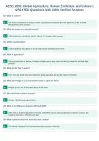 AESC 2050&colon; Global Agriculture&comma; Human Evolution&comma; and Culture &vert;&NewLine;UPDATED Questions with 100&percnt; Verified Answers