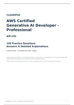 AWS AIP-C01 Generative AI Developer - Professional - 150 Practice Questions&comma; Answers & Explanations &vert; Cloudpuz