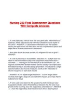 Nursing 223 Final Exammmmm Questions With Complete Answers