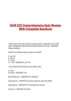NUR 223 Comprehensive Quiz Review With Complete Solutions