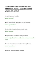 Exam 3 Nurs 5315 Uta Cardiac And&NewLine;Pulmonary Actual Questions With&NewLine;Verified Solutions
