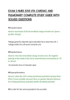 Exam 3 Nurs 5315 Uta Cardiac And&NewLine;Pulmonary Complete Study Guide With&NewLine;Solved Questions
