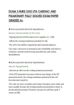 Exam 3 Nurs 5315 Uta Cardiac And&NewLine;Pulmonary Fully Solved Exam Paper&NewLine;Graded A&plus;