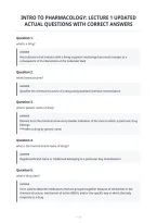Intro To Pharmacology&colon; Lecture 1 Updated&NewLine;Actual Questions With Correct Answers