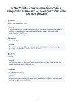 Intro To Supply Chain Management &lpar;Fbla&rpar;&NewLine;Frequently Tested Actual Exam Questions With&NewLine;Correct Answers