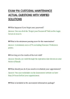 Exam 916 Custodial Maintenance&NewLine;Actual Questions With Verified&NewLine;Solutions