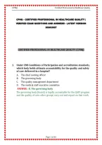 Cphq &ndash; Certified Professional In Healthcare Quality &vert; Verified Exam Questions And Answers - Latest Version 2026&sol;2027