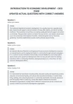 Introduction To Economic Development - Cecd&NewLine;Exam&NewLine;Updated Actual Questions With Correct Answers