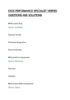 Exos Performance Specialist Updated&NewLine;Actual Questions And Correct&NewLine;Answers