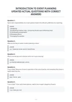 Introduction To Event Planning Updated Actual Questions With Correct Answers