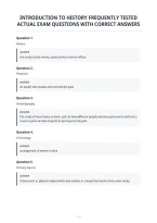 Introduction To History Frequently Tested&NewLine;Actual Exam Questions With Correct Answers