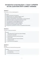 Introduction to Nursing &lpar;Quiz 1 &sol; Exam 1&rpar; UPDATED&NewLine;ACTUAL QUESTIONS WITH CORRECT ANSWERS