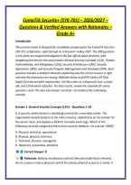 CompTIA Security&plus; &lpar;SY0-701&rpar; &ndash; 2026&sol;2027 &ndash; &NewLine;Questions & Verified Answers with Rationales &ndash; &NewLine;Grade A&plus;