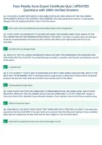 Face Reality Acne Expert Certificate Quiz &vert; UPDATED&NewLine;Questions with 100&percnt; Verified Answers