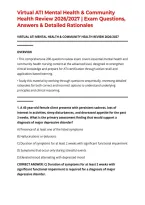 Virtual ATI Mental Health & Community Health Review 2026&sol;2027 &vert; Exam Questions&comma; Answers & Detailed Rationales