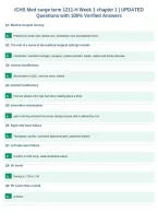 ICHS Med surge term 1211-H Week 1 chapter 1 &vert; UPDATED&NewLine;Questions with 100&percnt; Verified Answers
