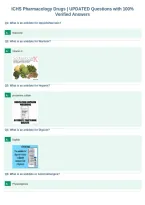 ICHS Pharmacology Drugs &vert; UPDATED Questions with 100&percnt;&NewLine;Verified Answers