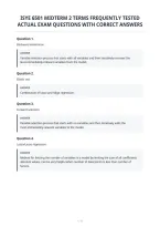 Isye 6501 Midterm 2 Terms Frequently Tested&NewLine;Actual Exam Questions With Correct Answers
