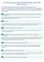 ICHS Pharmacology FINAL &vert; UPDATED Questions with 100&percnt;&NewLine;Verified Answers