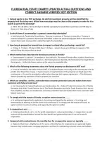 Florida Real Estate Exam&excl;&excl;&excl;&excl; Updated Actual Questions And&NewLine;Correct Answers Verified 2027 Edition