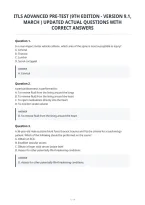 Itls Advanced Pre-Test &lpar;9Th Edition - Version 9&period;1&comma;&NewLine;March &rpar; Updated Actual Questions With&NewLine;Correct Answers