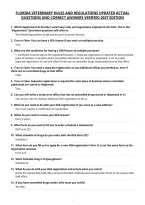 Florida Veterinary Rules And Regulations Updated Actual&NewLine;Questions And Correct Answers Verified 2027 Edition