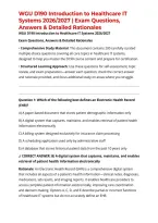 WGU D190 Introduction to Healthcare IT Systems 2026&sol;2027 &vert; Exam Questions&comma; Answers & Detailed Rationales