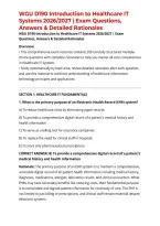 WGU D190 Introduction to Healthcare IT Systems 2026&sol;2027 &vert; Exam Questions&comma; Answers & Detailed Rationales