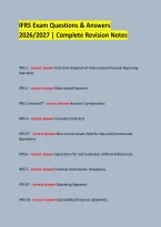 IFRS Exam Questions & Answers &NewLine;2026&sol;2027 &vert; Complete Revision Notes &NewLine;