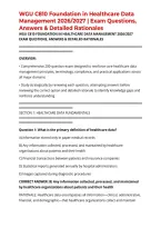 WGU C810 Foundation in Healthcare Data Management 2026&sol;2027 &vert; Exam Questions&comma; Answers & Detailed Rationales