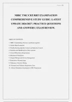 Nbrc Tmc&sol;Crt&sol;Rrt Examination &NewLine;Comprehensive Study Guide &vert; Latest &NewLine;Update 2026&sol;2027 &vert; Practice Questions &NewLine;And Answers &vert; Exam Review&period;
