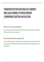 Foundations For Population Health In Community&NewLine;Public Health Nursing 5Th Edition Stanhope&NewLine;Comprehensive Questions And Solutions