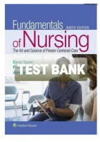 Test Bank  &ndash; Fundamentals of Nursing 9th Edition&NewLine;By Taylor&comma; Lynn & Bartlett &vert; Newest Edition &vert; All Chapters Covered &vert; Rated A&plus;
