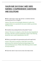 Galen Nur 265 Exam 1 Med Surg&NewLine;Nursing Comprehensive Questions&NewLine;And Solutions
