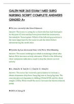 Galen Nur 265 Exam 1 Med Surg&NewLine;Nursing Script Complete Answers&NewLine;Graded A&plus;&NewLine;Galen Nur 265 Exam 1 Med Surg&NewLine;Nursing Script Complete Answers&NewLine;Graded A&plus;&NewLine;