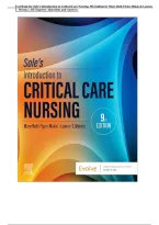 Test Bank for Sole&rsquo;s Introduction to Critical Care Nursing 9th Edition by Makic & Morata &ndash; All Chapters