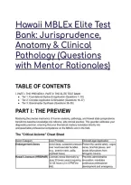 2026&sol;2027 Hawaii MBLEx Elite Test Bank&colon; Jurisprudence&comma; Anatomy & Clinical Pathology &lpar;Questions with Mentor Rationales&rpar;