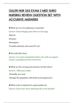 Galen Nur 265 Exam 2 Med Surg Nursing Review Question Set With Accurate Answers