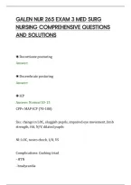 Galen Nur 265 Exam 3 Med Surg&NewLine;Nursing Comprehensive Questions&NewLine;And Solutions