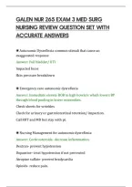 Galen Nur 265 Exam 3 Med Surg&NewLine;Nursing Review Question Set With&NewLine;Accurate Answers