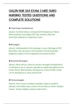 Galen Nur 265 Exam 3 Med Surg&NewLine;Nursing Tested Questions And&NewLine;Complete Solutions