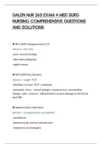 Galen Nur 265 Exam 4 Med Surg&NewLine;Nursing Comprehensive Questions&NewLine;And Solutions