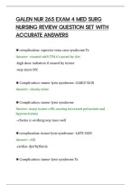 Galen Nur 265 Exam 4 Med Surg&NewLine;Nursing Review Question Set With&NewLine;Accurate Answers