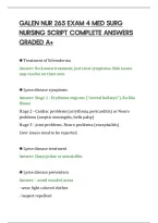 Galen Nur 265 Exam 4 Med Surg&NewLine;Nursing Script Complete Answers&NewLine;Graded A&plus;